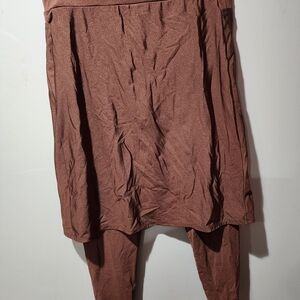 Rust Brown Two-Piece Tunic & Leggings Set